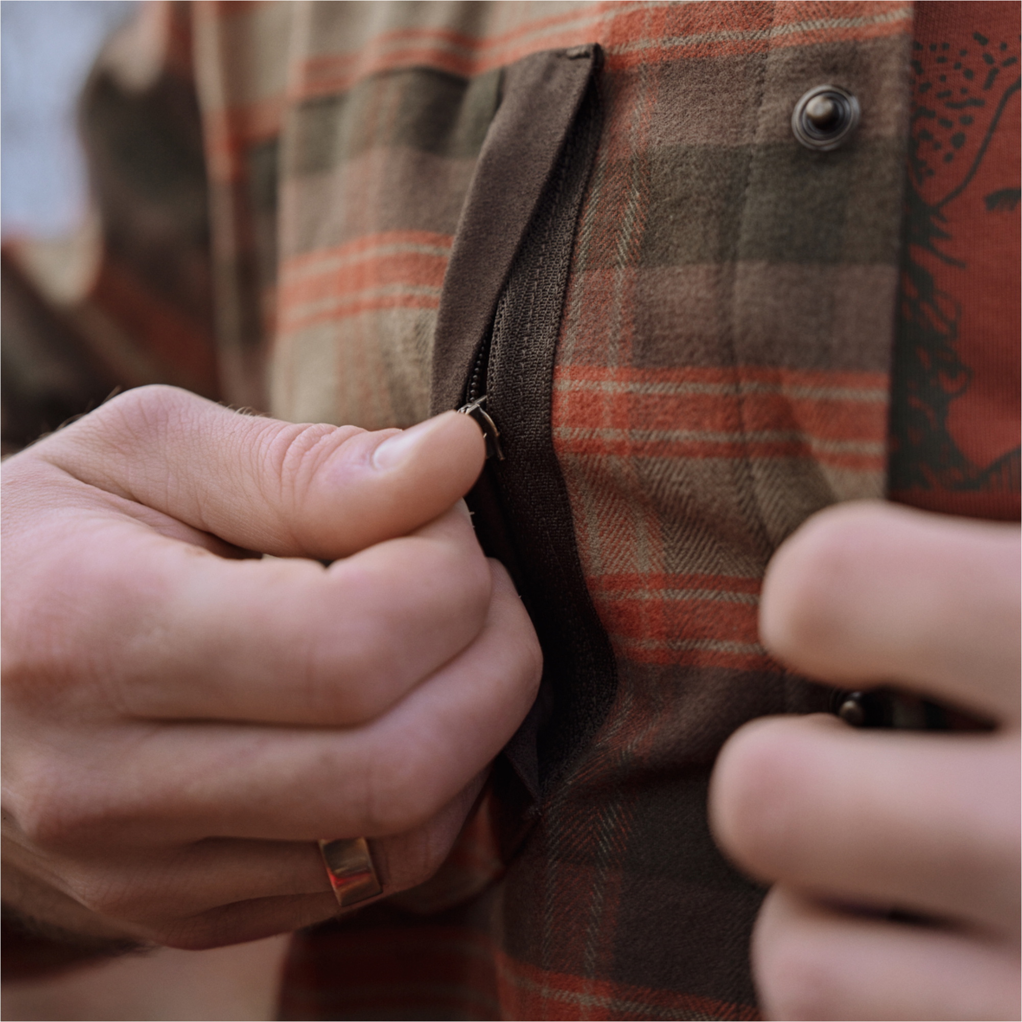 2026 Harkila Heren Aivak Lange Mouw Shirt 100573206001 - Autumn Orange Check